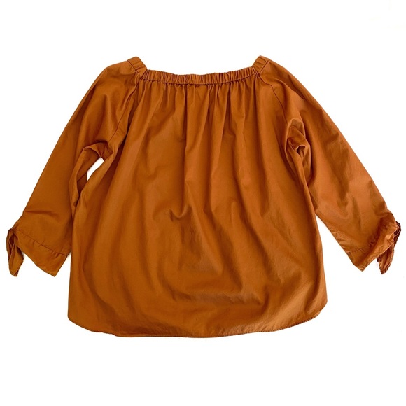 niko and… Deep Orange Tie-Sleeve Square Neck Blouse - Picture 4 of 14